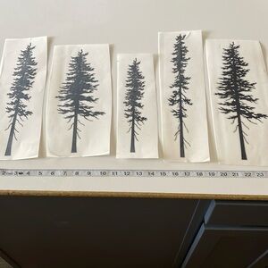 Forrest Pine Tree Vinyl Decal (set of 5) Gloss Black